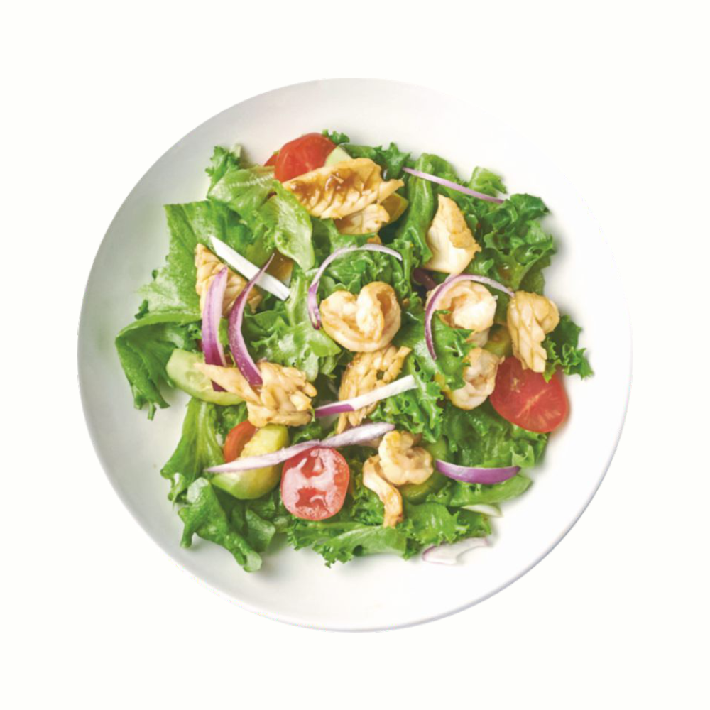 Салат теплый с морепродуктами