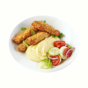 Куриное филе в панировке с картофельным пюре