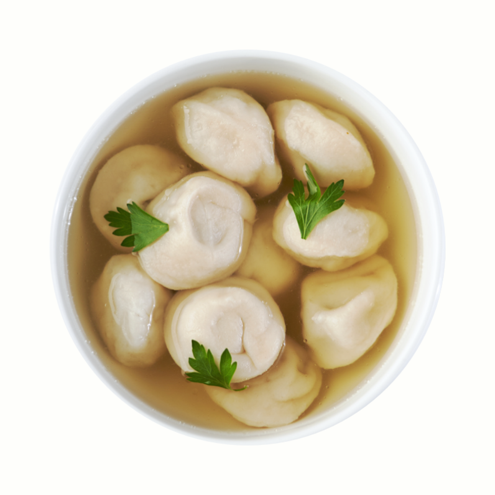 Пельмени с бульоном