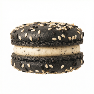 Макаронс " Черный кунжут"