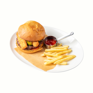 Бургер с сырными палочками